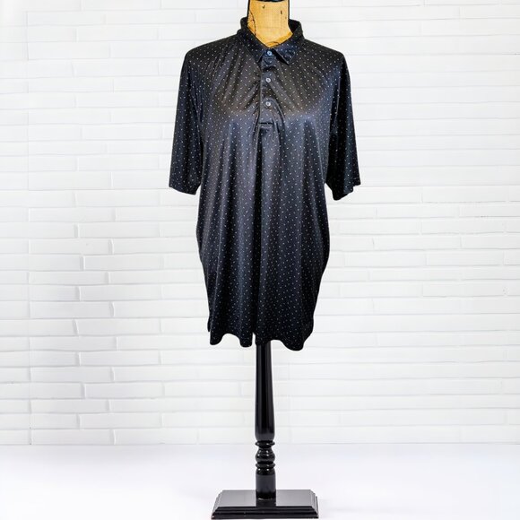 Greg Norman ML75 Microlux UPF 50 Mini Geo Print Polo XXL - Picture 1 of 5